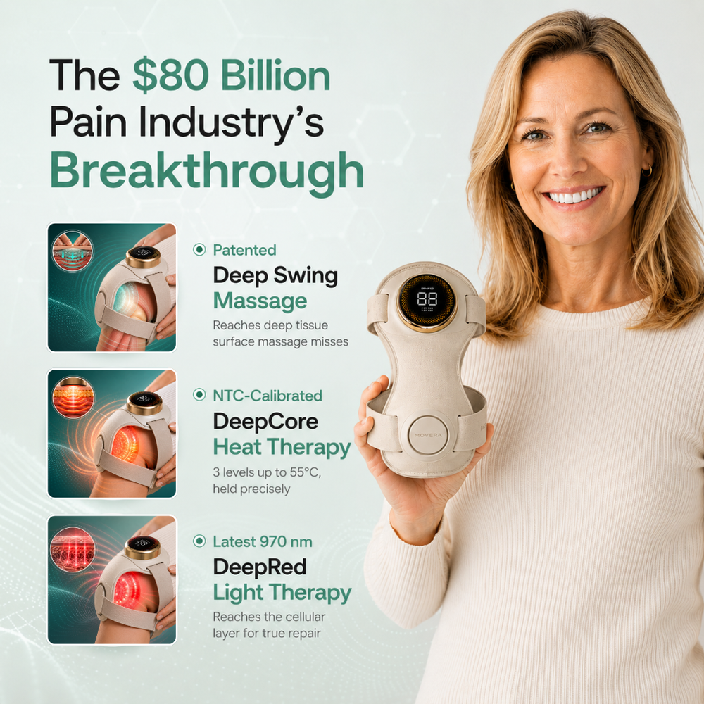Movera - 3 in 1 Knee Massager with patended Deep Swing Massage