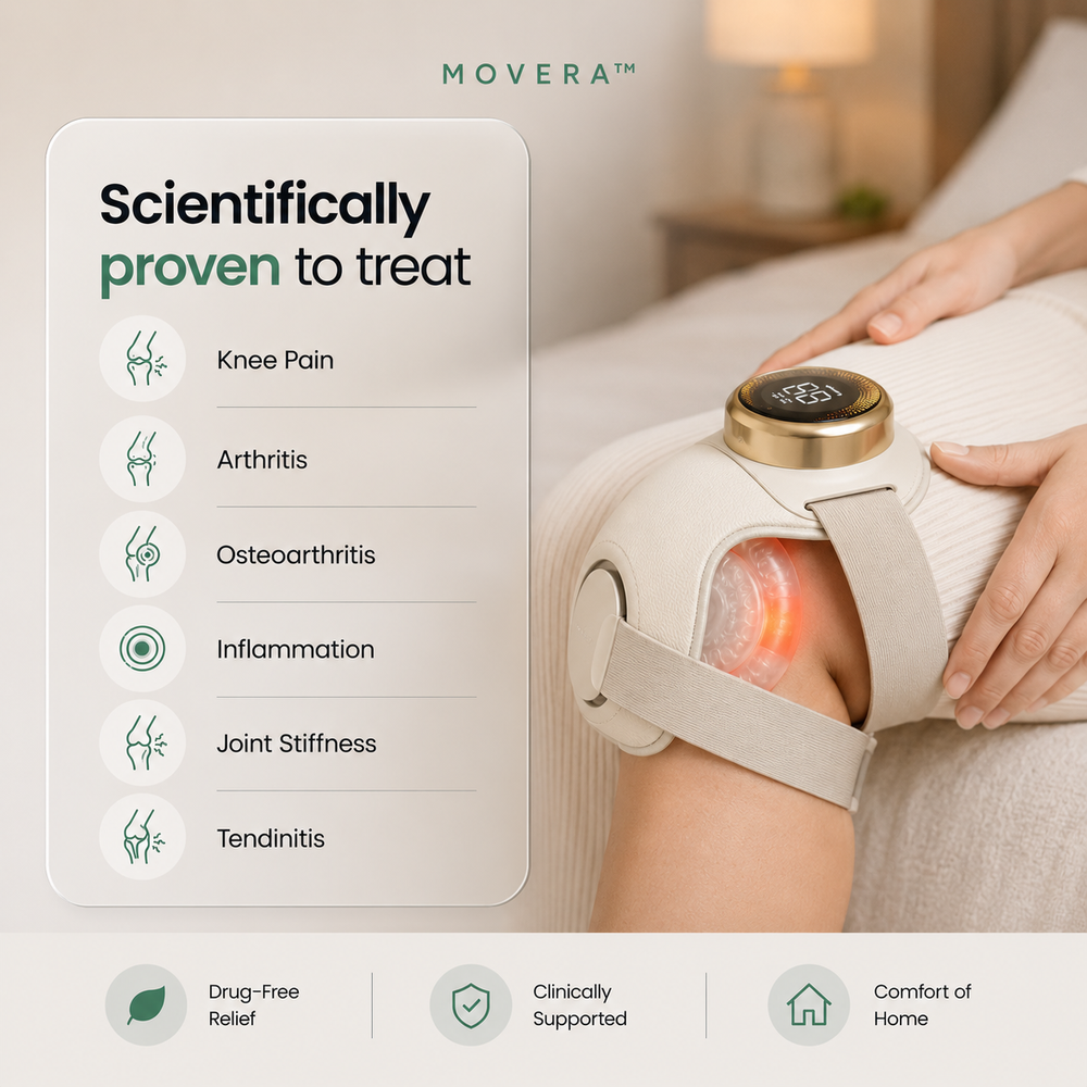Movera - 3 in 1 Knee Massager with patended Deep Swing Massage